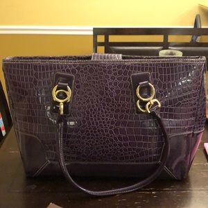 Purple crocodile briefcase set. 💼